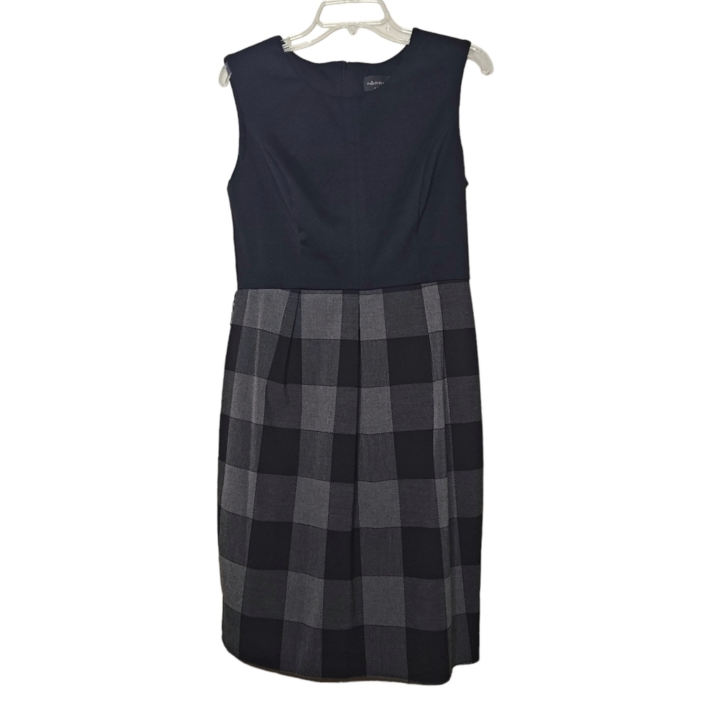 Connected Apparel Plaid A-line Silhouette Sleeveless Dress